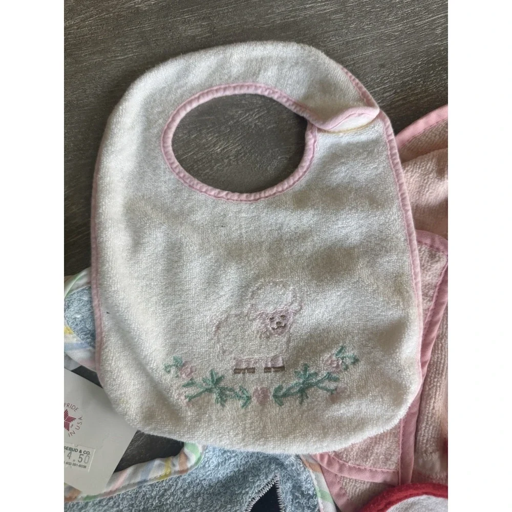 Vintage Baby Bibs & Burp Cloth Mixed Lot (8) New & Pre-owned Unisex Animals Boat